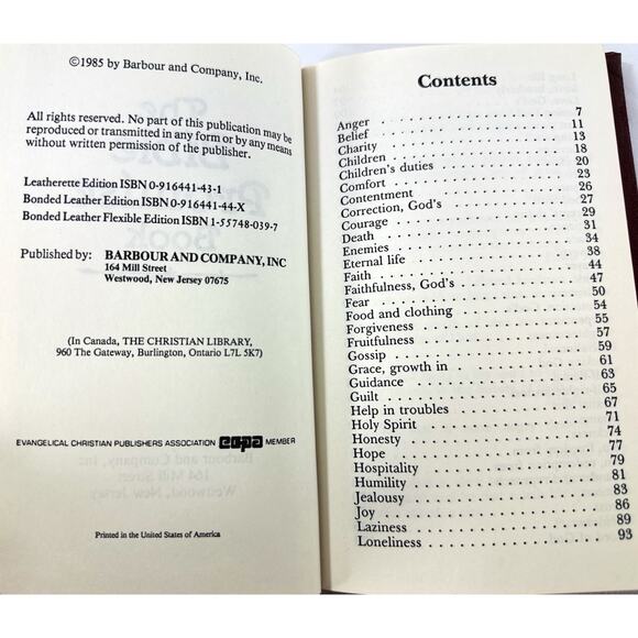 1985 The Bible Promise Book – Barbour Leatherette Pocket Edition Gold Gilt Edges - Picture 8 of 16